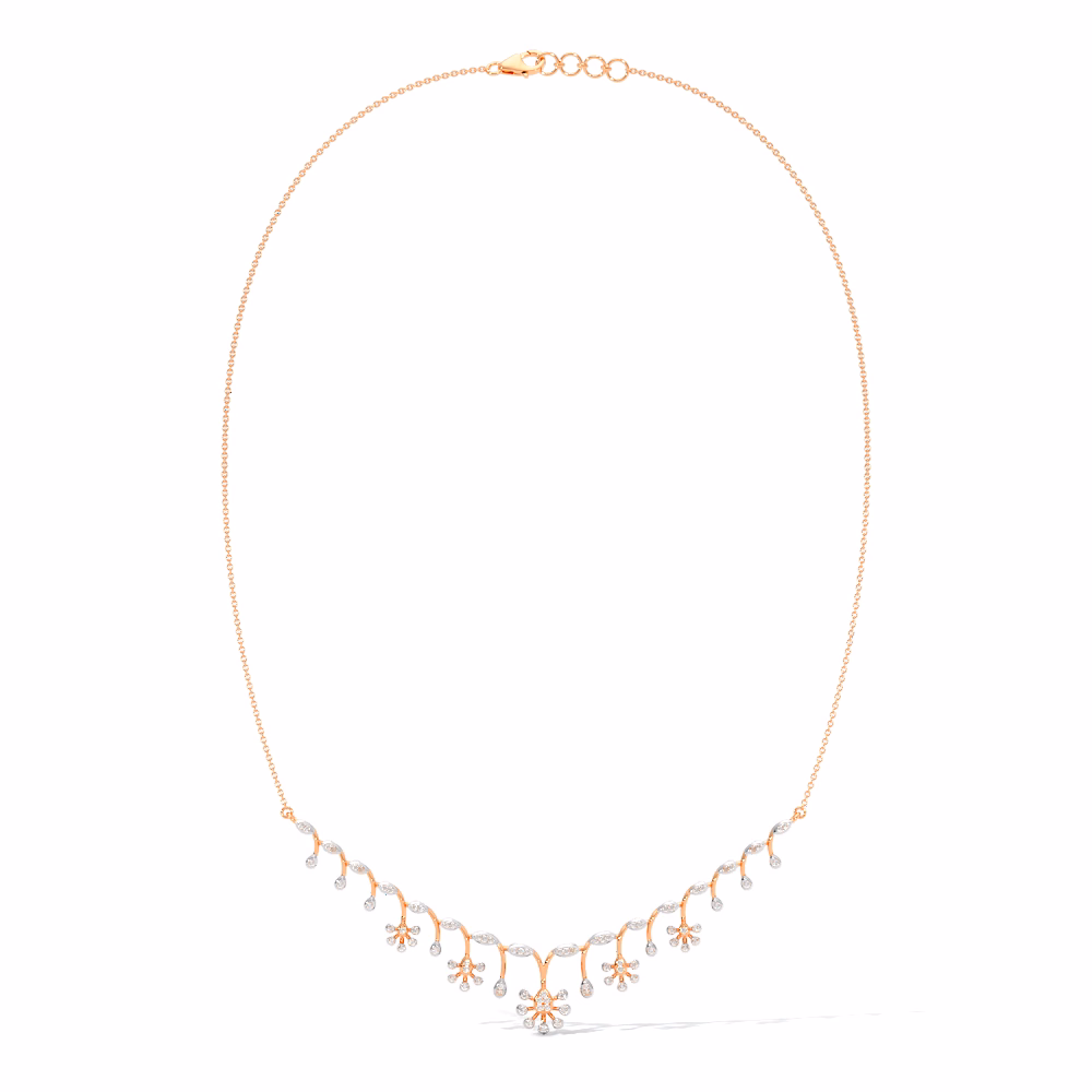 Diamond Necklaces 14 Karat Yellow Gold Auric Spark Diamond Necklace