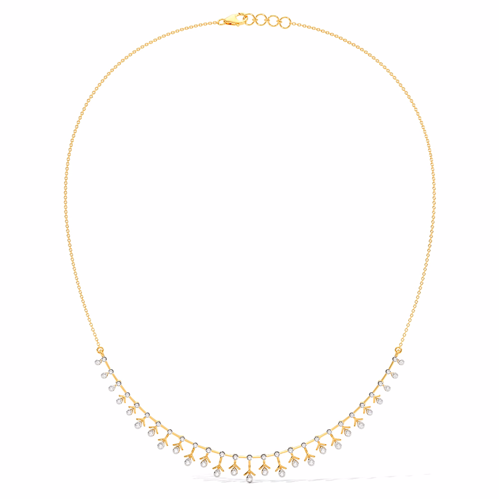 Diamond Necklaces 14 Karat Yellow Gold Aurique Diamond Necklace