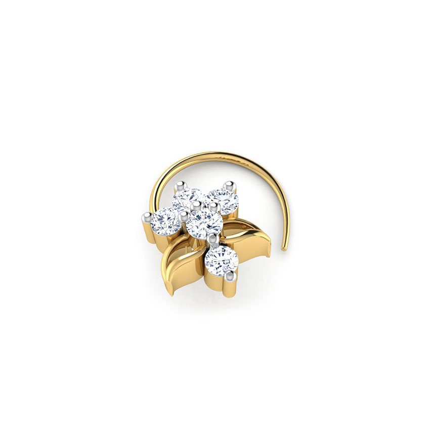 Lali Floral Diamond Nose Pin