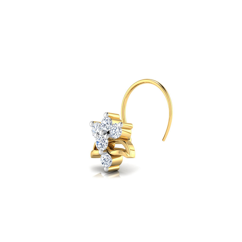 Lali Floral Diamond Nose Pin