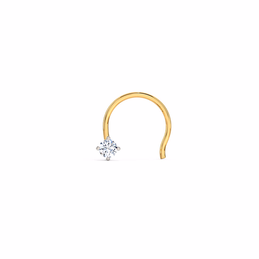 Diamond Nose pin 18 Karat Yellow Gold Samaira Dazzle Diamond Nose Pin