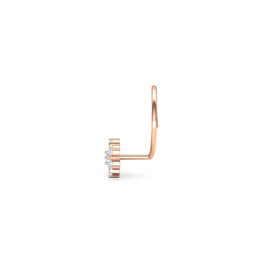 Diamond Nose pin 18 Karat Rose Gold Classic Diamond Nose Pin