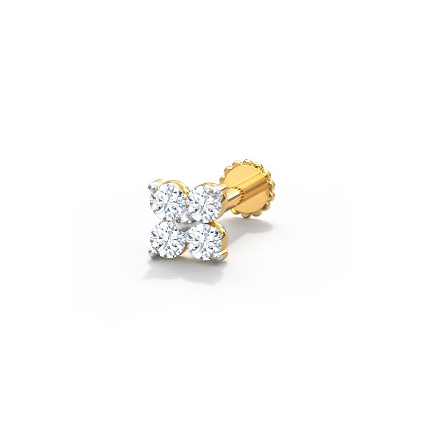 Diamond Nose pin 18 Karat Yellow Gold Anu Diamond Nose Pin