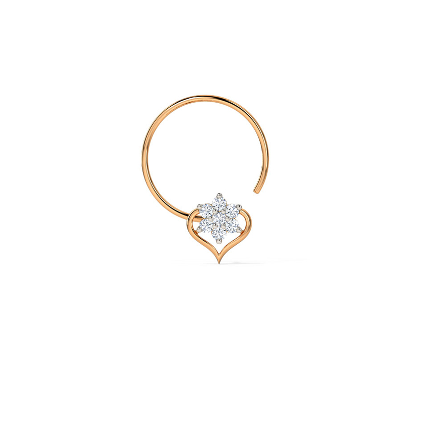 Diamond Nose pin 14 Karat Rose Gold Ananya Diamond Nose Pin