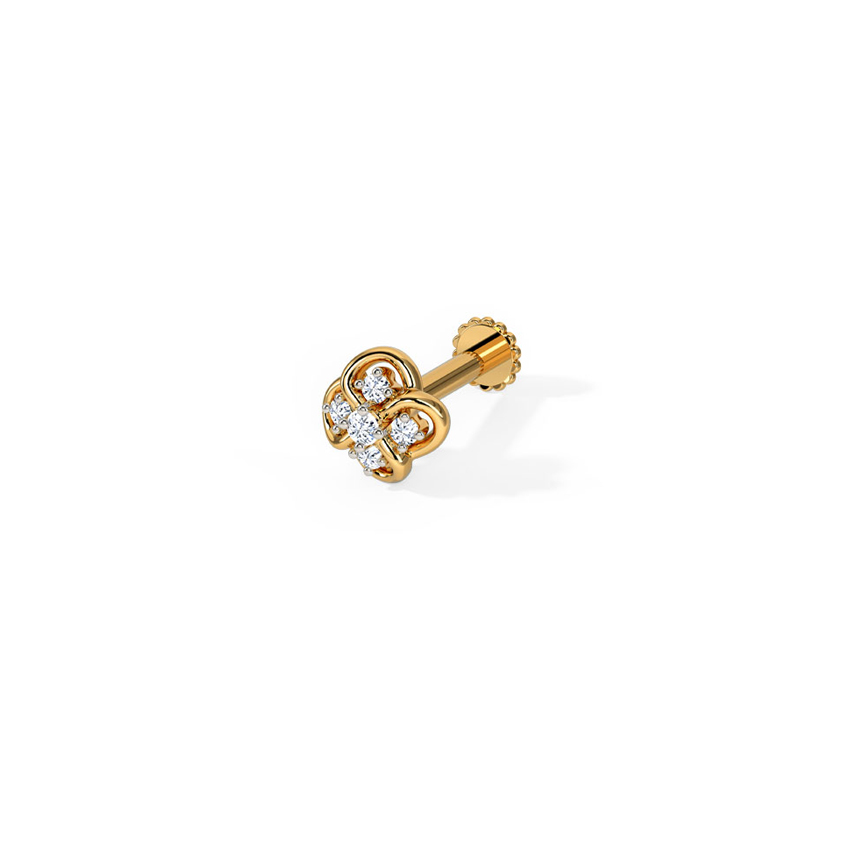 Diamond Nose pin 14 Karat Yellow Gold Juhi Diamond Nose Pin