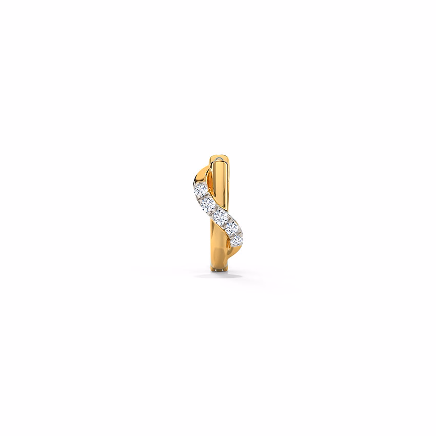 Diamond Nose pin 14 Karat Yellow Gold Ashley Radiant Diamond Nose Pin
