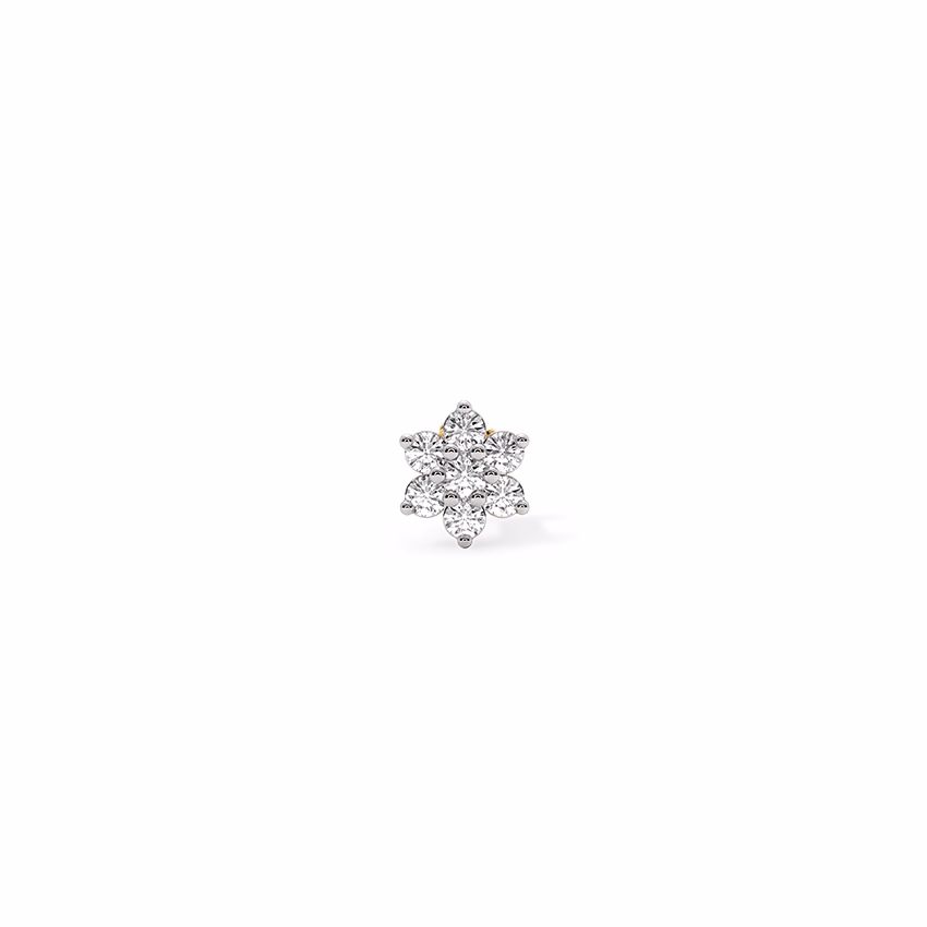 Diamond Nose pin 14 Karat Yellow Gold Niva Diamond Nose Pin