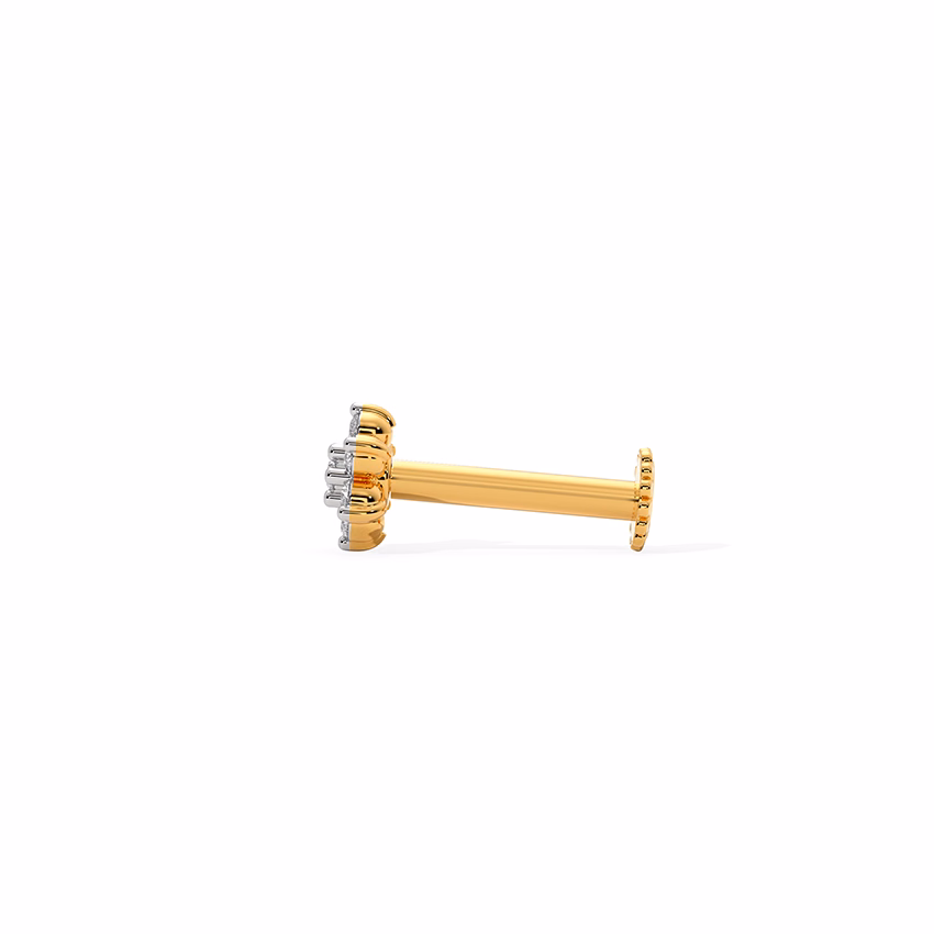 Diamond Nose pin 14 Karat Yellow Gold Niva Diamond Nose Pin