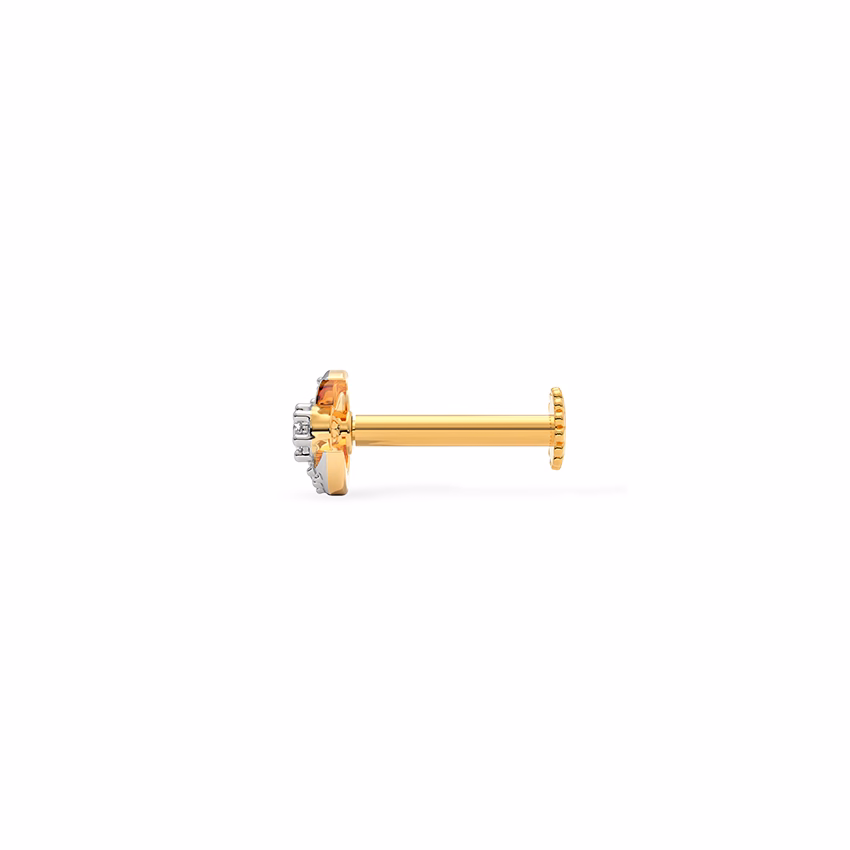 Diamond Nose pin 14 Karat Yellow Gold Lunessa Diamond Nose Pin