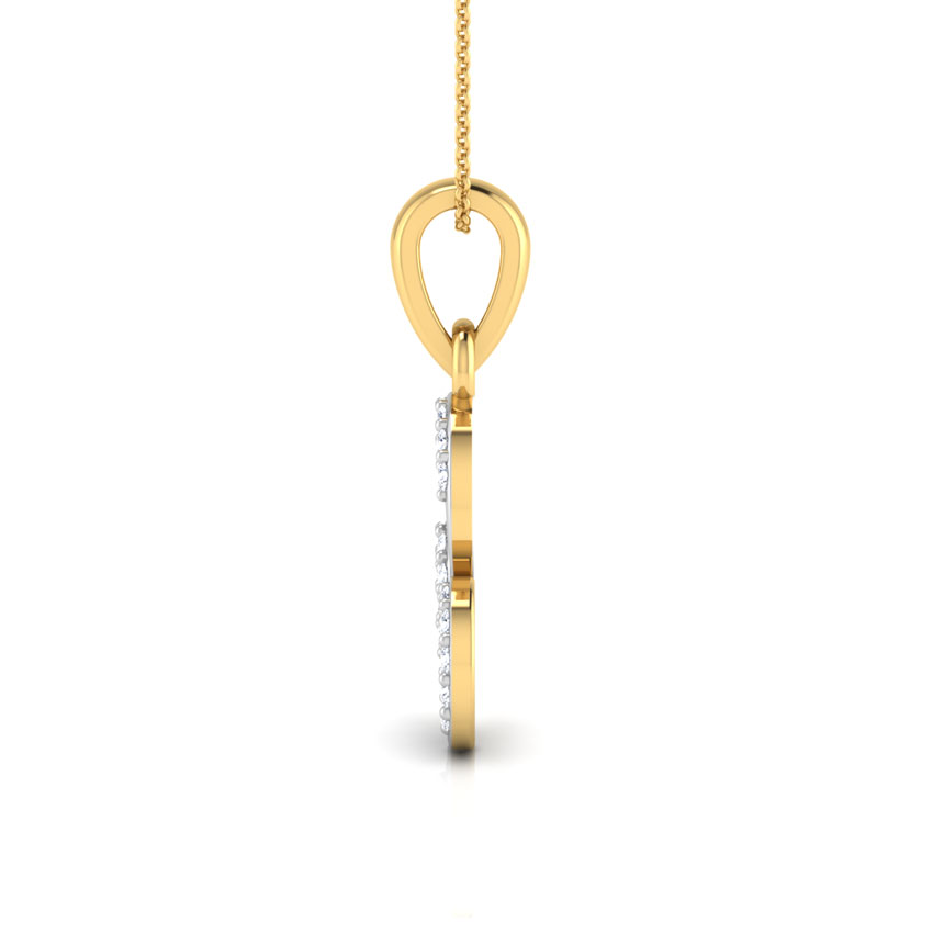 Diamond Pendants 18 Karat Yellow Gold Studded Om Pendant
