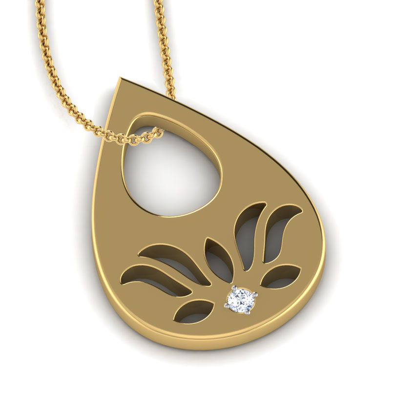 Dewdrop Lotus Diamond Pendant