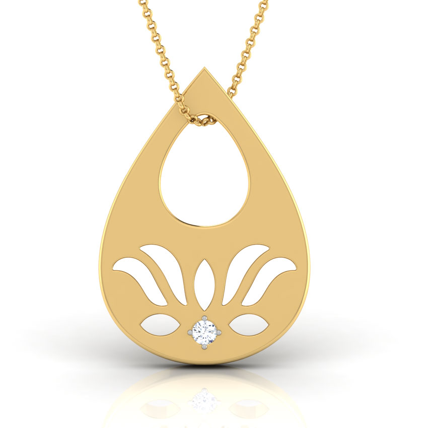 Dewdrop Lotus Diamond Pendant