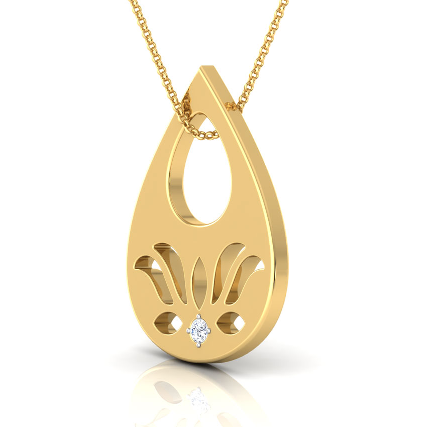 Dewdrop Lotus Diamond Pendant