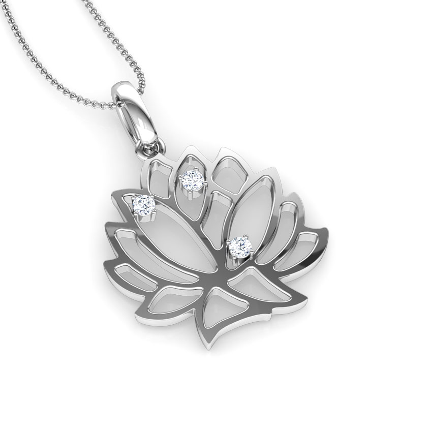 Lakshmi Lotus Diamond Pendant