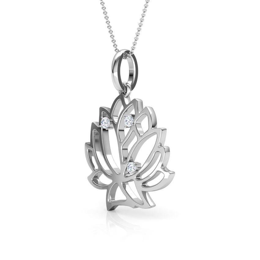 Lakshmi Lotus Diamond Pendant