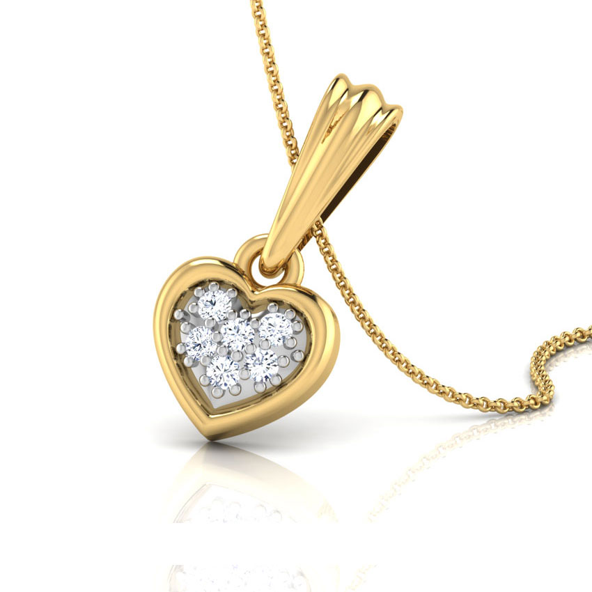 Diamond Pendants 18 Karat Yellow Gold Sweetheart Diamond Pendant