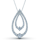 You & I Diamond (0.62 ct) Pendant,18K White Gold