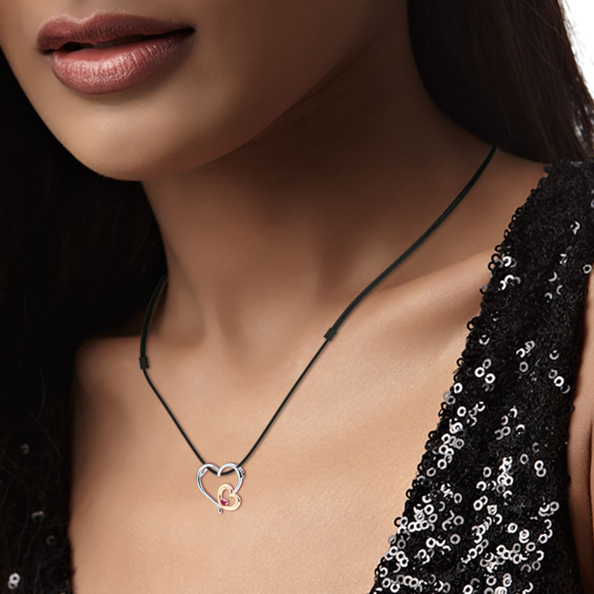 You & I Diamond (0.62 ct) Pendant,18K White Gold