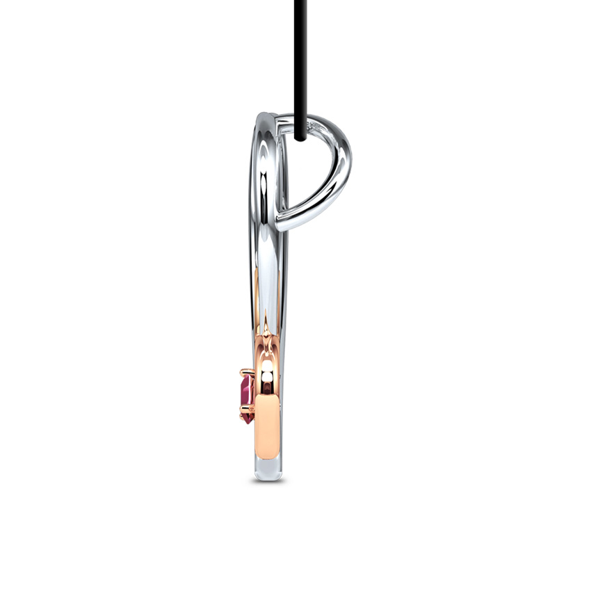 You & I Diamond (0.62 ct) Pendant,18K White Gold