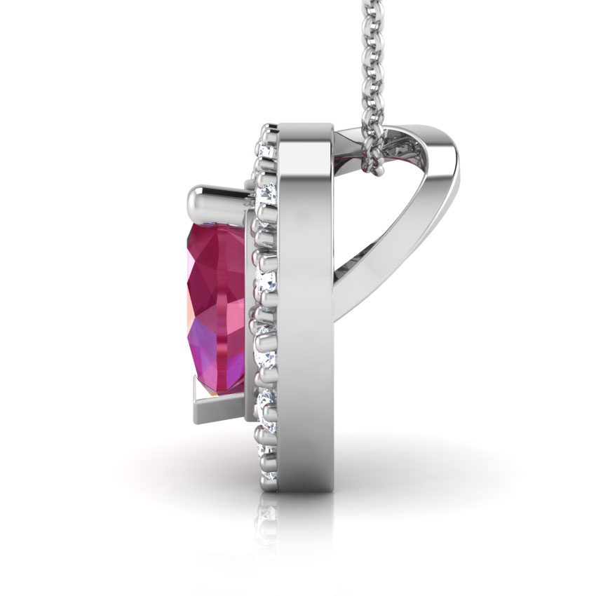 Diamond,Gemstone Pendants 18 Karat White Gold Lovestruck Ruby Pendant