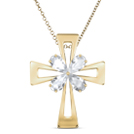 Celtic Cross with White Sapphires, 18K Yellow Gold, 0.72 ct total sapphire weight Celtic Cross with White Sapphires, 18K Yellow Gold, 0.72 ct total sapphire weight
