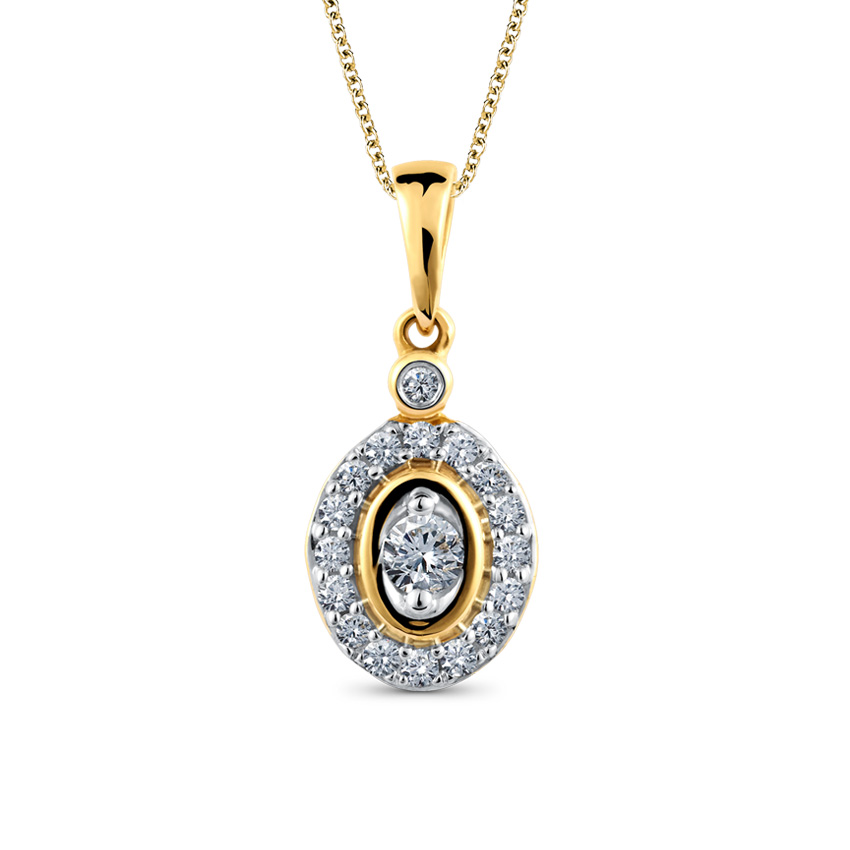 Angel’s Halo Diamond (0.25 ct) Pendant, 14K Yellow Gold Angel’s Halo Diamond (0.25 ct) Pendant, 14K Yellow Gold