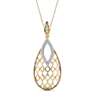 Woven Tear Drop Diamond (0.20 ct) Pendant, 14K Yellow Gold . Woven Tear Drop Diamond (0.20 ct) Pendant, 14K Yellow Gold .