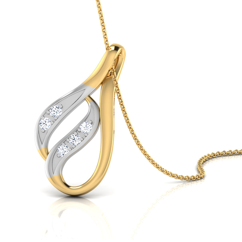 Diamond Pendants 18 Karat Yellow Gold Double Drop Pendant