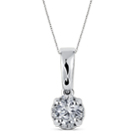 White Aura Diamond (0.25 ct) Pendant, 14K White Gold. White Aura Diamond (0.25 ct) Pendant, 14K White Gold.