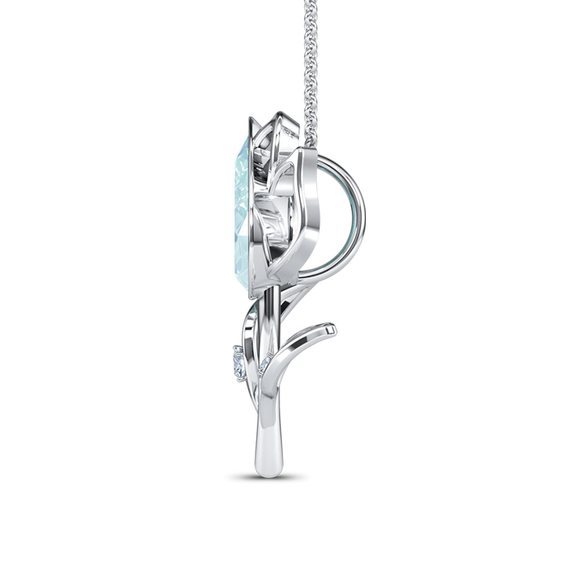 Floral Aquamarine Pendant