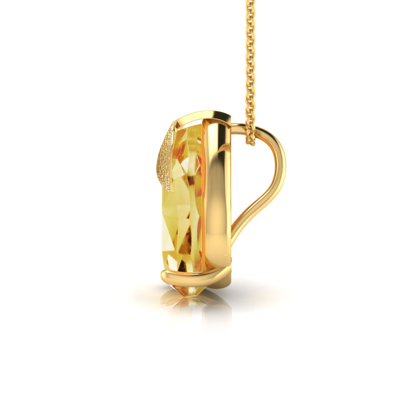 Gemstone Pendants 18 Karat Yellow Gold Poire Citrine Pendant
