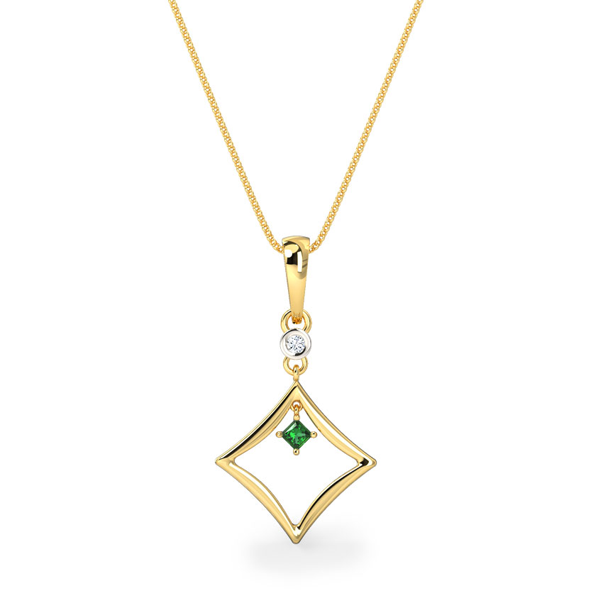 Princess-cut Emerald Pendant