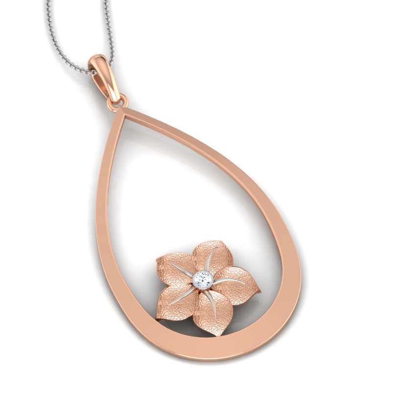 Open-pear Floral Pendant