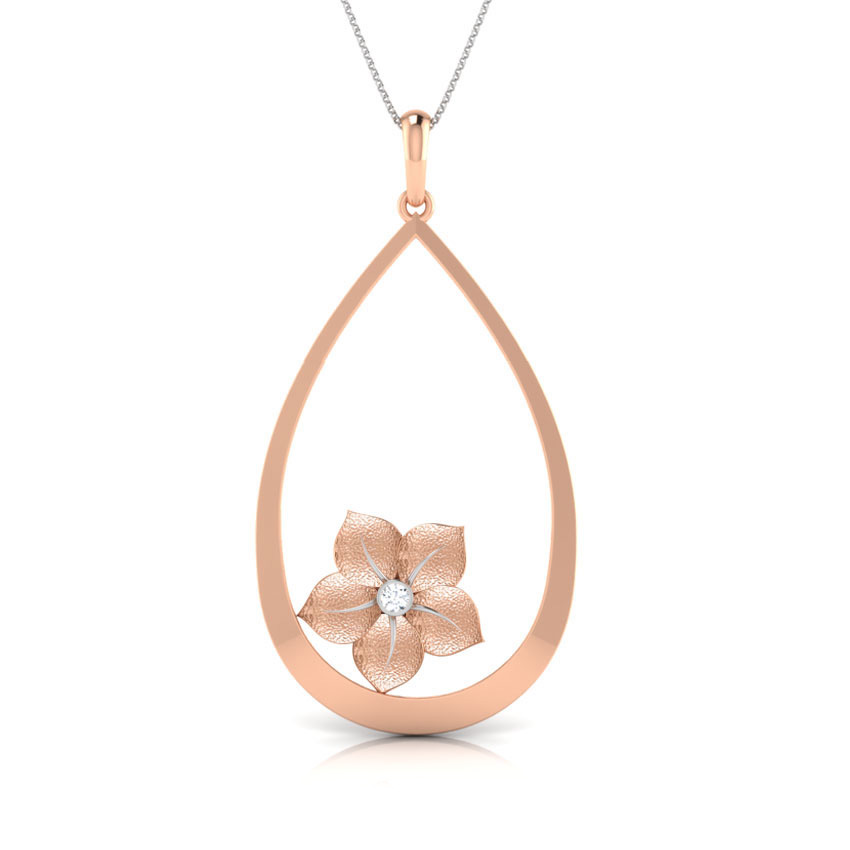 Open-pear Floral Pendant