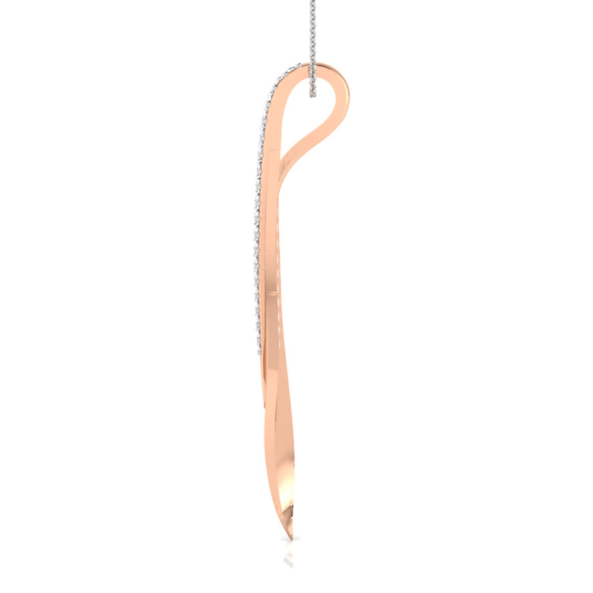 Diamond Pendants 18 Karat Rose Gold Twisted Leaf Pendant
