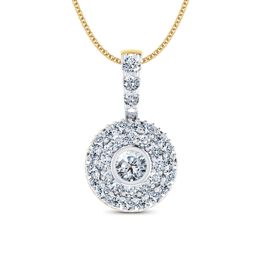 Diamond Pendants 18 Karat Yellow Gold Galaxy Diamond Pendant