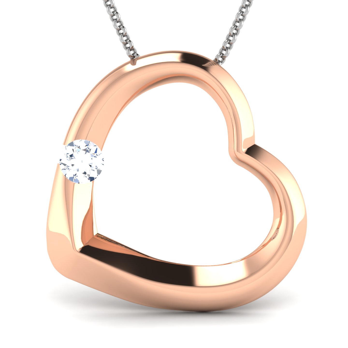 Davita Heart  Gold Pendant in 14KT Rose Gold