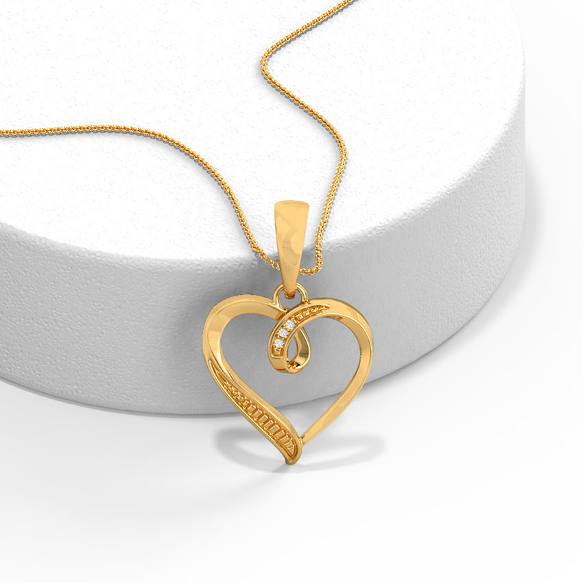 Twirl Heart Diamond Pendant