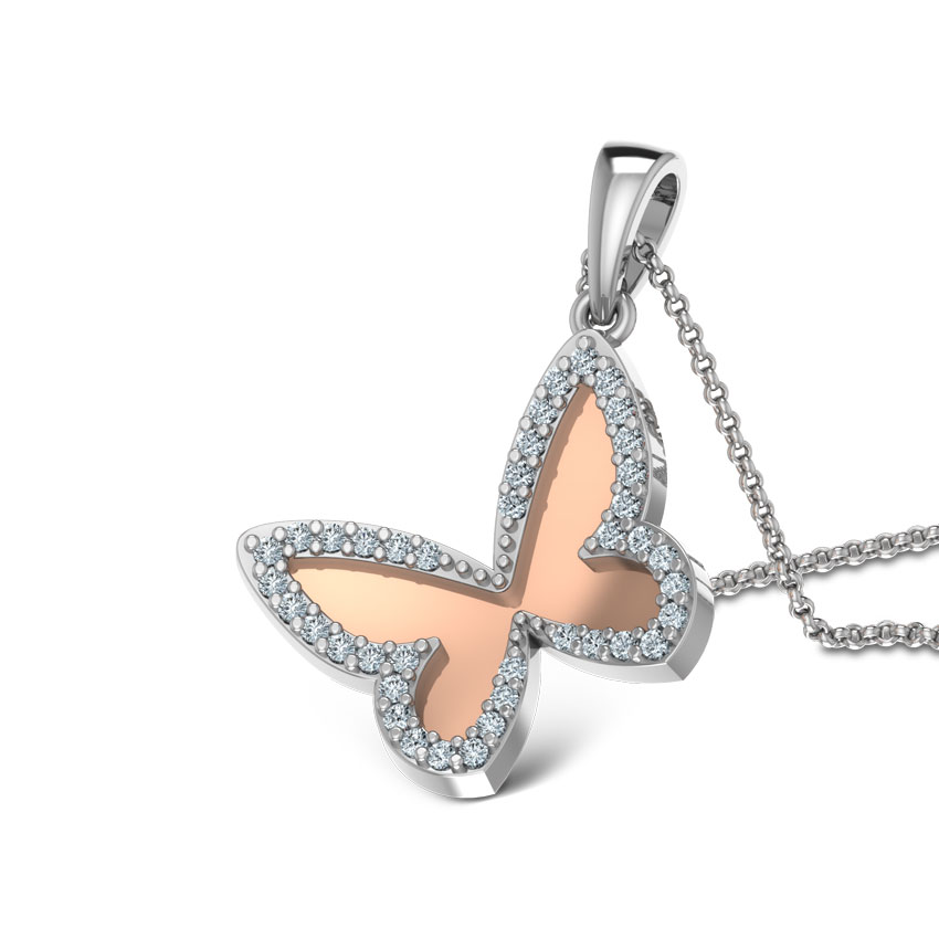 Rosy Butterfly Diamond Pendant Rosy Butterfly Diamond Pendant