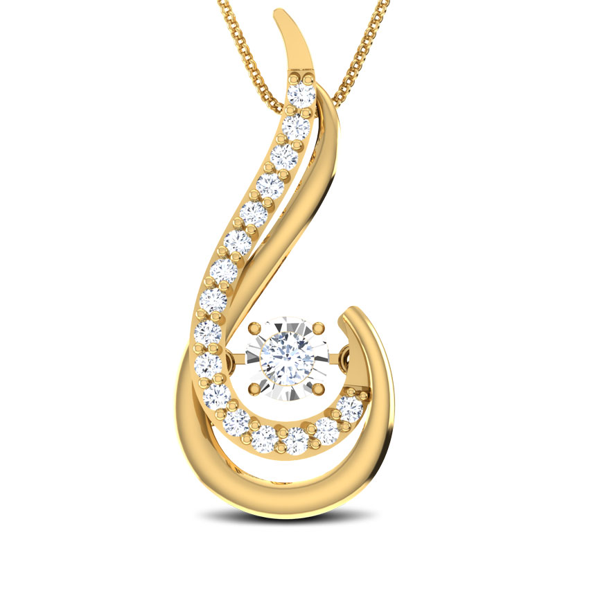 Diamond Pendants 18 Karat Yellow Gold Martha Heartbeat Diamond Pendant
