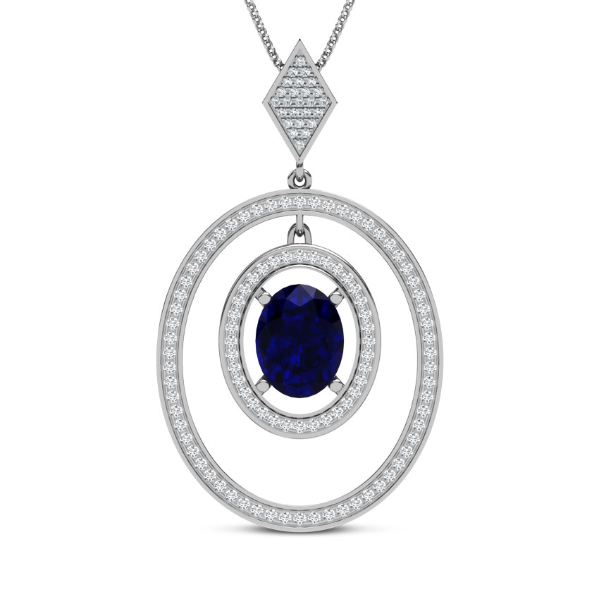 Concentric Oval Gemstone Pendant