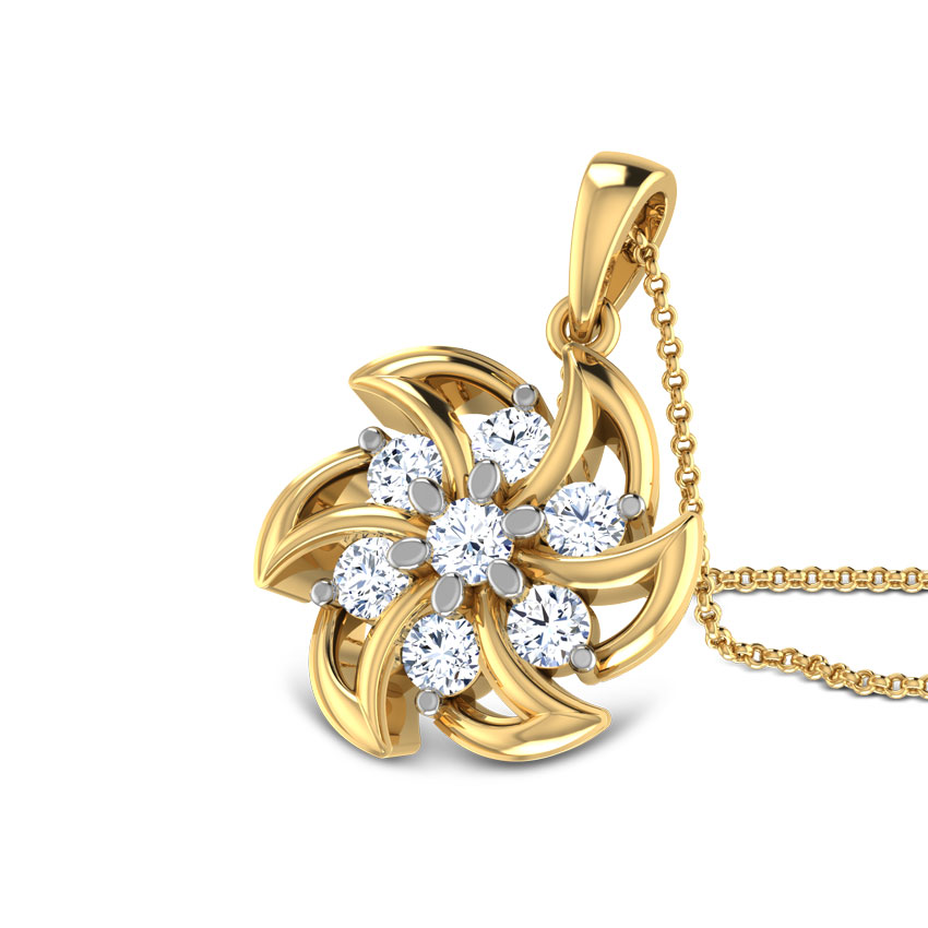 Diamond Pendants 18 Karat Yellow Gold Starfish Diamond Pendant