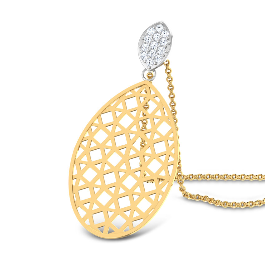 Oval Reticulate Diamond Pendant