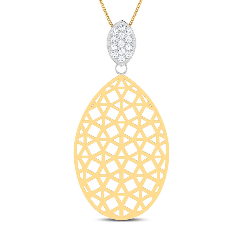 Oval Reticulate Diamond Pendant