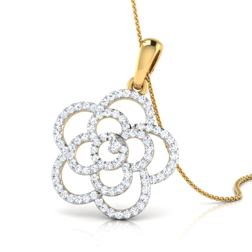 Diamond Pendants 18 Karat Yellow Gold Fiore Diamond Pendant