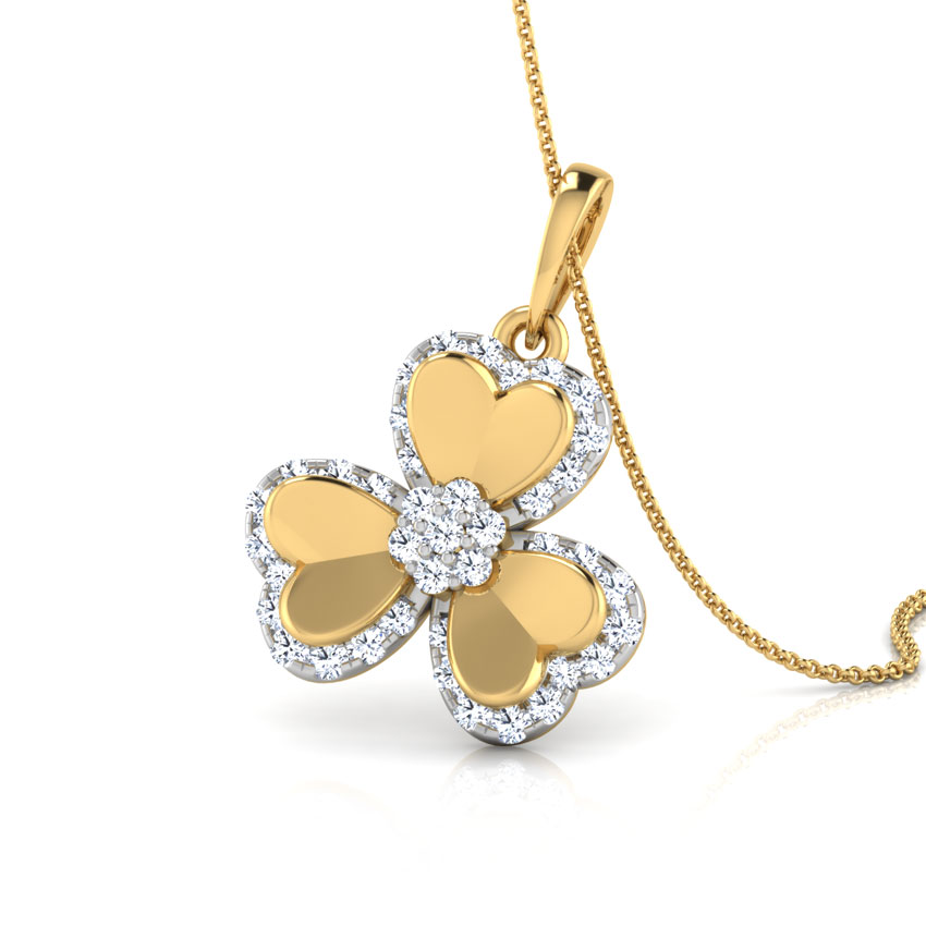 Diamond Pendants 18 Karat Yellow Gold Trio Heart Diamond Pendant