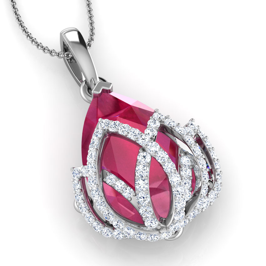 Lotus Bloom Gemstone Drop Pendant Lotus Bloom Gemstone Drop Pendant