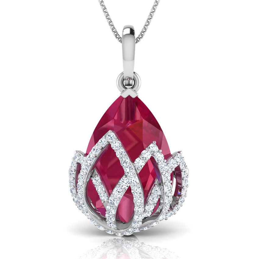 Lotus Bloom Gemstone Drop Pendant Lotus Bloom Gemstone Drop Pendant