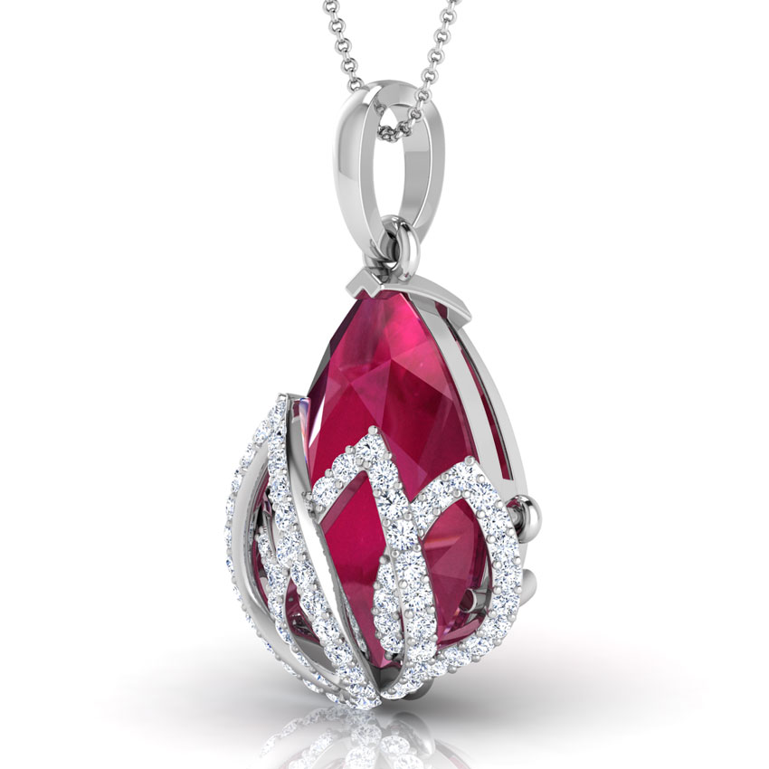 Lotus Bloom Gemstone Drop Pendant Lotus Bloom Gemstone Drop Pendant