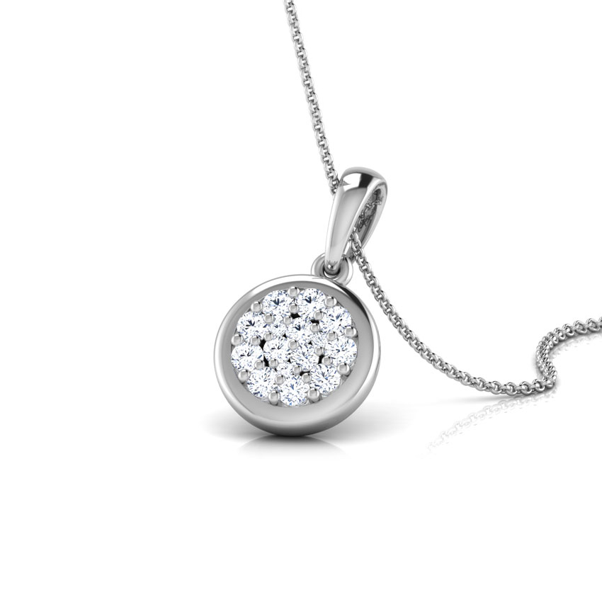 Diamond Pendants 14 Karat White Gold Azha Diamond Cluster Pendant